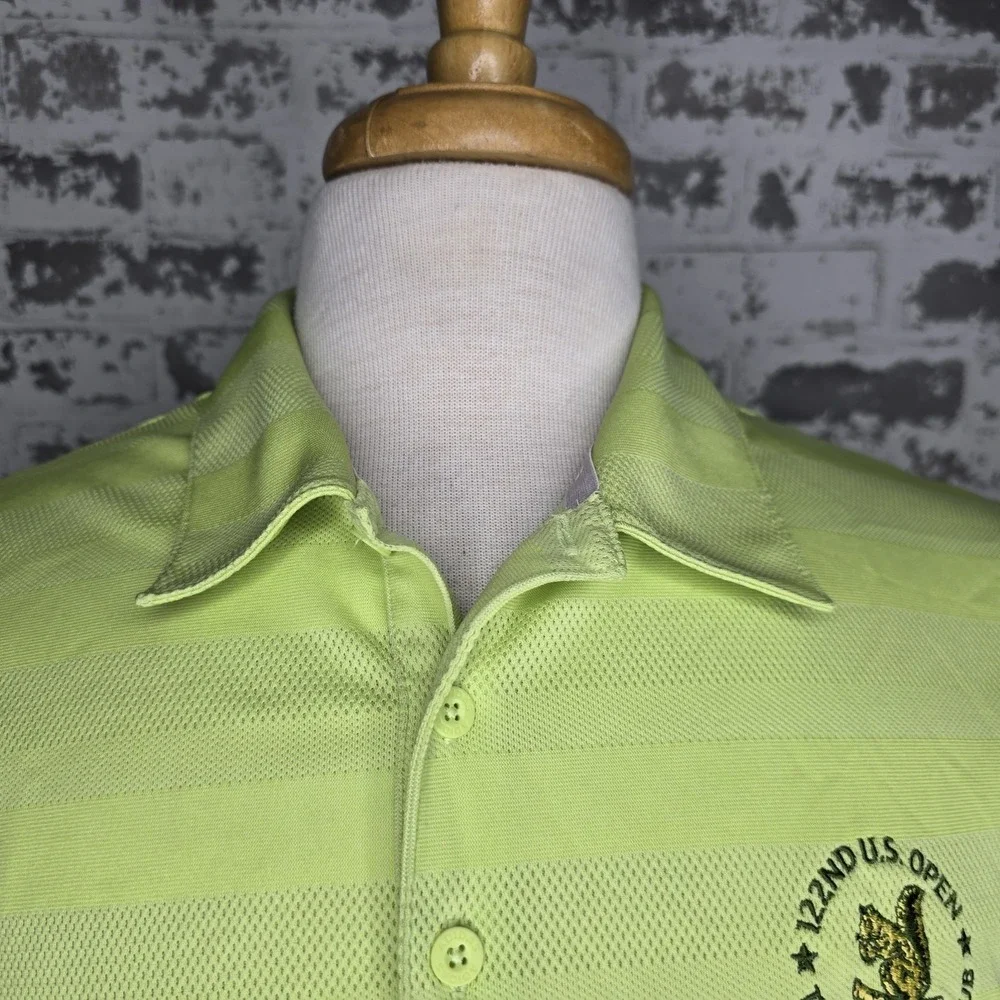 Adidas Polo Shirt Mens M‎ 122nd US Open Golf Tournament The Country Club Green